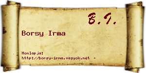 Borsy Irma névjegykártya